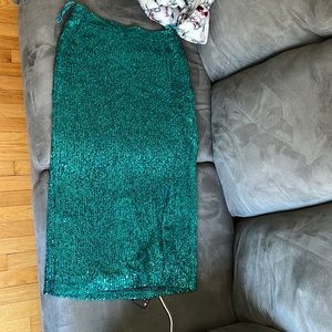NWT Anthropologie blue sequin skirt